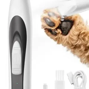 oneisall Tondeuse à pattes pour chien avec lumière LED - Silencieuse - Pattes de chien - Rechargeable - Pour pattes, yeux, oreilles, visage - Blanc (Blanc) Nouvelle Collection