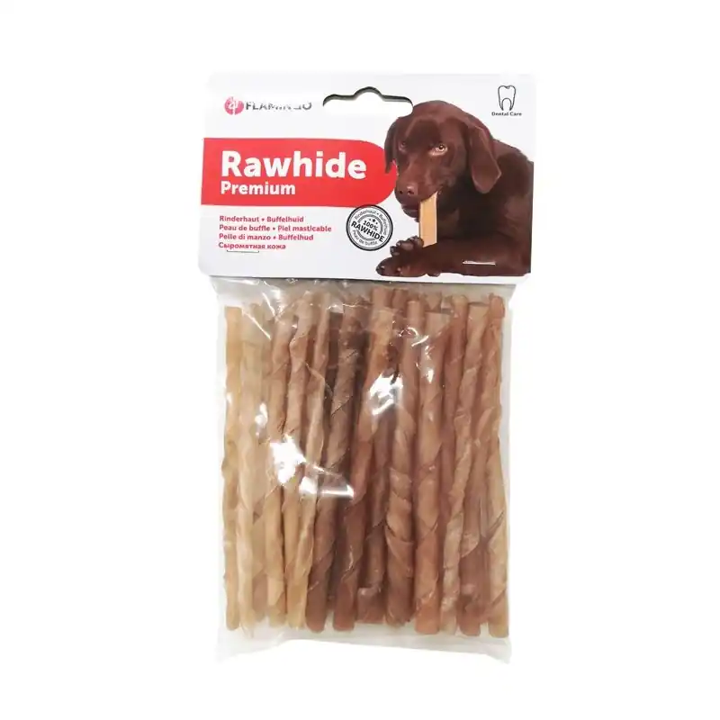 25 mini sticks torsadés 100% peau de buffle | Friandise pour chien et chiot Premium